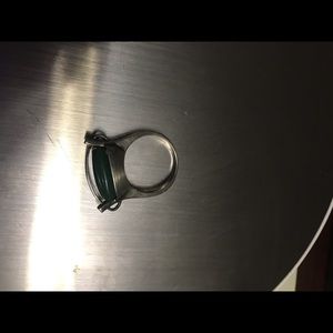 Ring women sz9 silver 9.25 jade